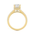 LADIES RING 2 1/2CT ROUND/EMERALD DIAMOND 14K YELLOW GOLD (CENTER STONE EMERALD DIAMOND 2CT ) - Image 2