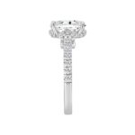 LADIES RING 2 1/2CT ROUND/OVAL DIAMOND 14K WHITE GOLD (CENTER STONE OVAL DIAMOND 2CT ) - Image 3