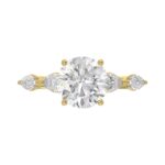 LADIES RING 2 1/2CT ROUND/PEAR/MARQUISE DIAMOND 14K YELLOW GOLD (CENTER STONE ROUND DIAMOND 2.00CT) - Image 5