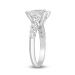 LADIES RING 2 1/2CT ROUND/PRINCESS DIAMOND 14K WHITE GOLD (CENTER STONE PRINCESS DIAMOND 2CT ) - Image 3