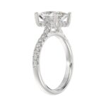 LADIES RING 2 1/2CT ROUND/PRINCESS DIAMOND 14K WHITE GOLD (CENTER STONE PRINCESS DIAMOND 2CT ) - Image 3