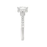 LADIES RING 2 1/2CT ROUND/PRINCESS DIAMOND 14K WHITE GOLD (CENTER STONE PRINCESS DIAMOND 2CT ) - Image 3