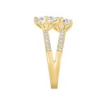 LADIES RING 2 1/2CT ROUND/PRINCESS DIAMOND 14K YELLOW GOLD - Image 3