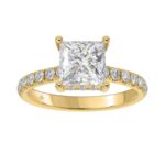 LADIES RING 2 1/2CT ROUND/PRINCESS DIAMOND 14K YELLOW GOLD (CENTER STONE PRINCESS DIAMOND 2CT )