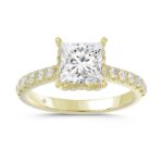 LADIES RING 2 1/2CT ROUND/PRINCESS DIAMOND 14K YELLOW GOLD (CENTER STONE PRINCESS DIAMOND 2CT )