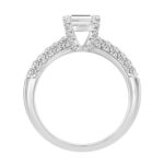 LADIES RING 2 1/3CT ROUND/EMERALD DIAMOND 14K WHITE GOLD (CENTER STONE EMERALD DIAMOND 1 1/2CT ) - Image 2