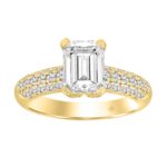 LADIES RING 2 1/3CT ROUND/EMERALD DIAMOND 14K YELLOW GOLD (CENTER STONE EMERALD DIAMOND 1 1/2CT )