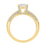 LADIES RING 2 1/3CT ROUND/EMERALD DIAMOND 14K YELLOW GOLD (CENTER STONE EMERALD DIAMOND 1 1/2CT ) - Image 2