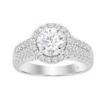 LADIES RING 2 1/4CT ROUND DIAMOND 14K WHITE GOLD (CENTER STONE ROUND DIAMOND 1 1/2CT )
