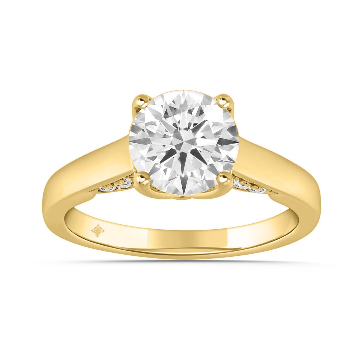 LADIES RING 2 1/4CT ROUND DIAMOND 14K YELLOW GOLD (CENTER STONE ROUND DIAMOND 2.00CT) - Image 1
