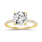 LADIES RING 2 1/4CT ROUND DIAMOND 14K YELLOW GOLD (CENTER STONE ROUND DIAMOND 2CT )