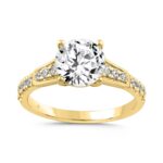 LADIES RING 2 1/4CT ROUND DIAMOND 14K YELLOW GOLD (CENTER STONE ROUND DIAMOND 2CT)