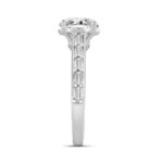 LADIES RING 2 1/4CT ROUND/BAGUETTE DIAMOND 14K WHITE GOLD (CENTER STONE ROUND DIAMOND 2CT ) - Image 3