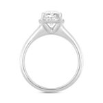 LADIES RING 2 1/6CT ROUND/OVAL DIAMOND 14K WHITE GOLD (CENTER STONE OVAL DIAMOND 2CT ) - Image 4