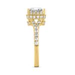 LADIES RING 2 3/4CT ROUND/PRINCESS DIAMOND 14K YELLOW GOLD (CENTER STONE PRINCESS DIAMOND 2CT ) - Image 3