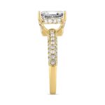 LADIES RING 2 3/4CT ROUND/PRINCESS DIAMOND 14K YELLOW GOLD (CENTER STONE PRINCESS DIAMOND 2CT ) - Image 3