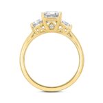 LADIES RING 2 3/4CT ROUND/TRAPEZOID/EMERALD DIAMOND 14K YELLOW GOLD - Image 2