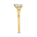 LADIES RING 2.00CT ROUND/BAGUETTE/PEAR DIAMOND 14K YELLOW GOLD (CENTER STONE PEAR DIAMOND 1 1/2CT) - Image 3