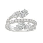 LADIES RING 2.00CT ROUND/OVAL/PEAR DIAMOND 14K WHITE GOLD