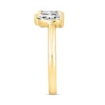 LADIES RING 2CT EMERALD/PEAR DIAMOND 14K YELLOW GOLD - Image 3