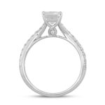 LADIES RING 2CT ROUND/EMERALD DIAMOND 14K WHITE GOLD (CENTER STONE EMERALD DIAMOND 1 1/2CT ) - Image 2
