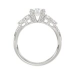 LADIES RING 2CT ROUND/EMERALD DIAMOND 14K WHITE GOLD (CENTER STONE EMERALD DIAMOND 1CT ) - Image 2