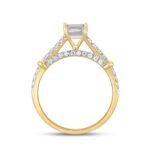 LADIES RING 2CT ROUND/EMERALD DIAMOND 14K YELLOW GOLD (CENTER STONE EMERALD DIAMOND 1 1/2CT ) - Image 2