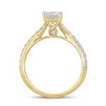 LADIES RING 2CT ROUND/EMERALD DIAMOND 14K YELLOW GOLD (CENTER STONE EMERALD DIAMOND 1 1/2CT ) - Image 2