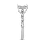 LADIES RING 2CT ROUND/EMERALD DIAMOND 14KWHITE GOLD (CENTER STONE EMERALD DIAMOND 1 1/2CT ) - Image 3