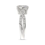 LADIES RING 2CT ROUND/OVAL DIAMOND 14K WHITE GOLD (CENTER STONE OVAL DIAMOND 1 1/2CT ) - Image 3