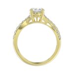 LADIES RING 2CT ROUND/OVAL DIAMOND 14K YELLOW GOLD (CENTER STONE OVAL DIAMOND 1 1/2CT ) - Image 2