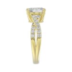 LADIES RING 2CT ROUND/OVAL DIAMOND 14K YELLOW GOLD (CENTER STONE OVAL DIAMOND 1 1/2CT ) - Image 4