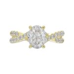 LADIES RING 2CT ROUND/OVAL DIAMOND 14K YELLOW GOLD (CENTER STONE OVAL DIAMOND 1 1/2CT ) - Image 5