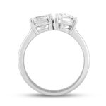 LADIES RING 2CT ROUND/PEAR DIAMOND 14K WHITE GOLD - Image 2