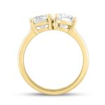 LADIES RING 2CT ROUND/PEAR DIAMOND 14K YELLOW GOLD - Image 2