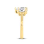 LADIES RING 2CT ROUND/PEAR DIAMOND 14K YELLOW GOLD - Image 3