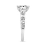 LADIES RING 3 1/2CT ROUND/EMERALD/OVAL DIAMOND 14K WHITE GOLD (CENTER STONE OVAL DIAMOND 2.00CT) - Image 2