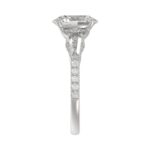 LADIES RING 3 1/2CT ROUND/HALF MOON/OVAL/BAGUETTE DIAMOND 14K WHITE GOLD (CENTER STONE OVAL DIAMOND 2CT ) - Image 3