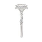 LADIES RING 3 1/2CT ROUND/MARQUISE/EMERALD DIAMOND 14K WHITE GOLD (CENTER STONE EMERALD DIAMOND 3.00CT) - Image 3