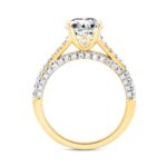 LADIES RING 3 1/2CT ROUND/PRINCESS/OVAL DIAMOND 14K YELLOW GOLD (CENTER STONE OVAL DIAMOND 2CT ) - Image 2