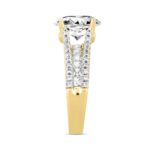 LADIES RING 3 1/2CT ROUND/PRINCESS/OVAL DIAMOND 14K YELLOW GOLD (CENTER STONE OVAL DIAMOND 2CT ) - Image 3