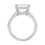 LADIES RING 3 1/4CT ROUND/EMERALD DIAMOND 14K WHITE GOLD (CENTER STONE EMERALD DIAMOND 3CT) - Image 2