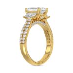 LADIES RING 3 1/4CT ROUND/EMERALD/CADILLAC DIAMOND 14K YELLOW GOLD (CENTER STONE EMERALD DIAMOND 2.00CT) - Image 4