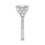 LADIES RING 3 3/4CT ROUND/MARQUISE DIAMOND 14K WHITE GOLD (CENTER STONE EMERALD DIAMOND 3.00CT) - Image 2