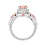 LADIES RING 3 3/4CT ROUND/PINK PEAR DIAMOND 14K WHITE GOLD (CENTER STONE PINK PEAR DIAMOND 2CT ) - Image 2