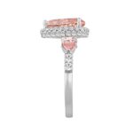 LADIES RING 3 3/4CT ROUND/PINK PEAR DIAMOND 14K WHITE GOLD (CENTER STONE PINK PEAR DIAMOND 2CT ) - Image 3