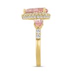 LADIES RING 3 3/4CT ROUND/PINK PEAR DIAMOND 14K YELLOW GOLD (CENTER STONE PINK PEAR DIAMOND 2CT ) - Image 3
