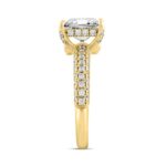 LADIES RING 3 3/4CT ROUND/PRINCESS DIAMOND 14K YELLOW GOLD (CENTER STONE PRINCESS DIAMOND 3CT ) - Image 3