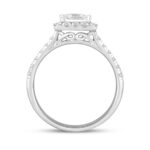 LADIES RING 3/4CT ROUND/PRINCESS DIAMOND 14K WHITE GOLD (CENTER STONE PRINCESS DIAMOND 1/2CT) - Image 3