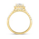 LADIES RING 3/4CT ROUND/PRINCESS DIAMOND 14K YELLOW GOLD (CENTER STONE PRINCESS DIAMOND 1/2CT) - Image 3